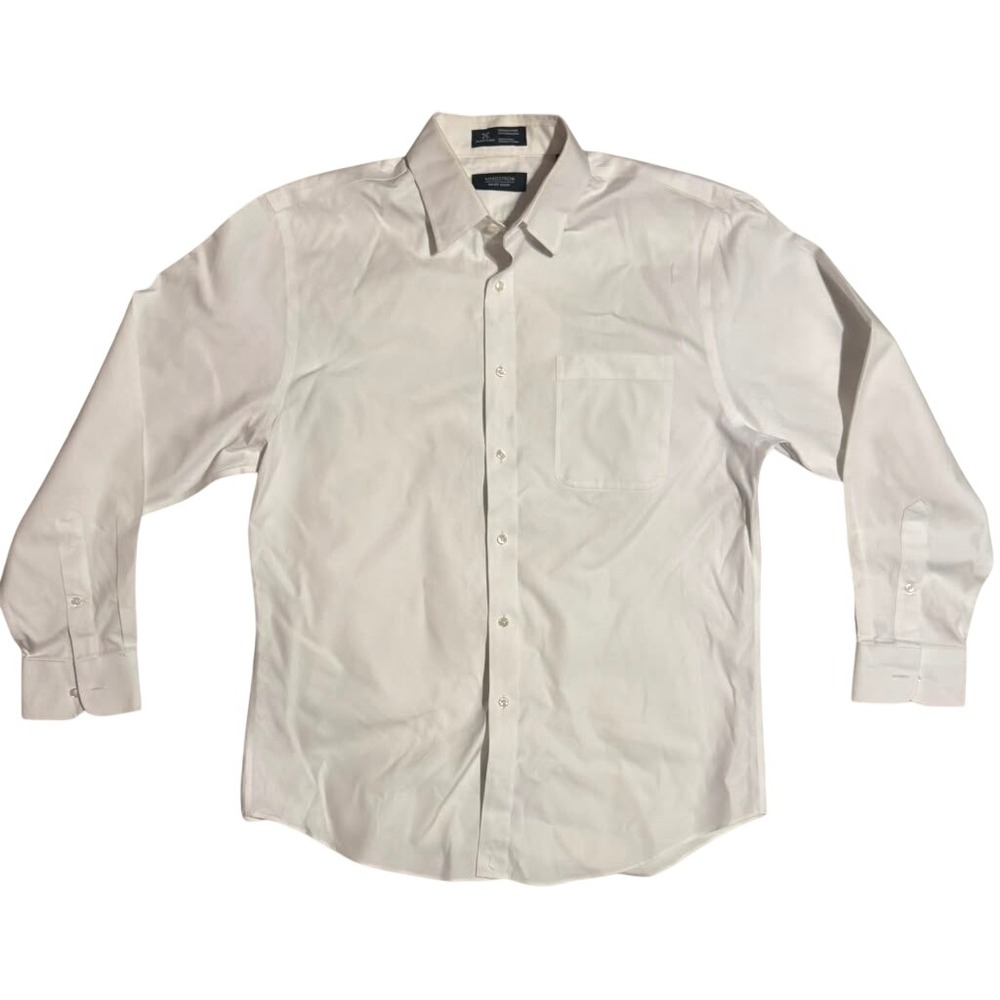 Nordstrom Men's Shop Smartcare Dress Shirt White Wrinkle-Free Cotton Button Down